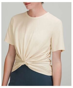 Lululemon Crescent Tee Short Sleeve White Opal cream size 6